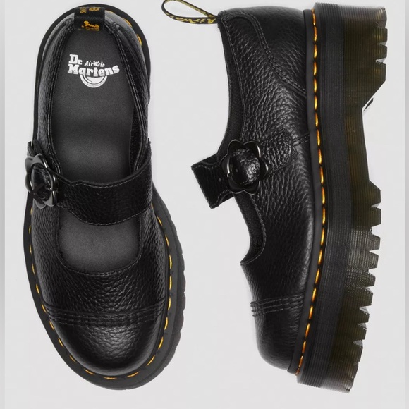 NEW Dr. Martens BLACK Addina
Flower Buckle Platform Mary Jane
Shoe Size 9 - Picture 2 of 15